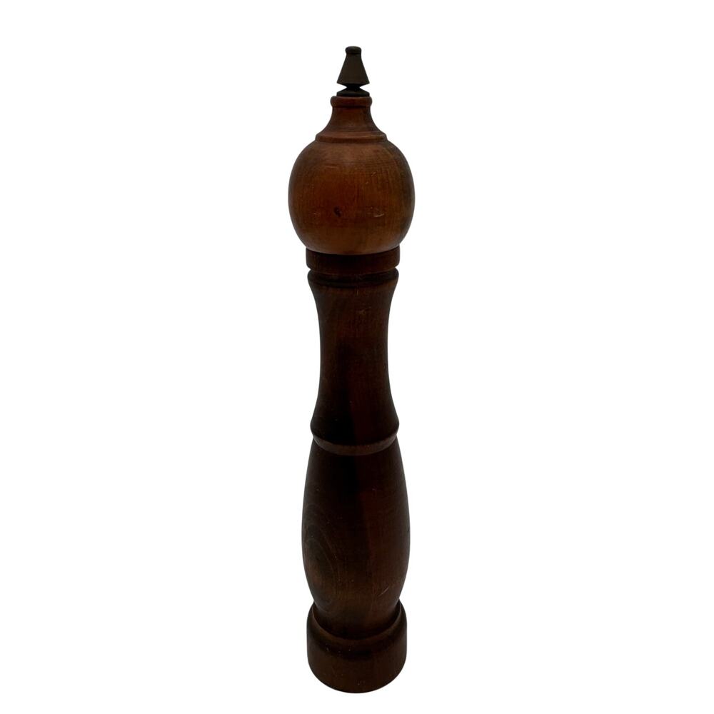 Vintage Pepper Grinder Wood with Bronze Cone Top Made in Japan